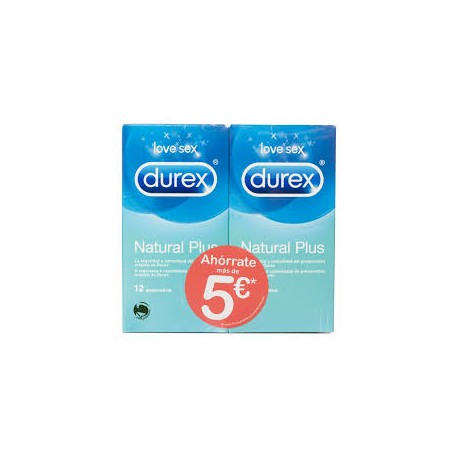 Durex natural plus pack 12 preservativos + 12 preservativos