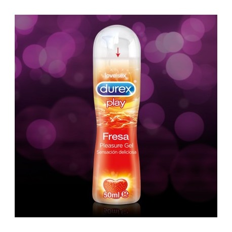 Durex play love sex gel lubricante fresa, sensación deliciosa,  50 ml