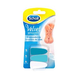 Dr. Scholl Velvet smooth recambios 3 cabezales lima electrónica uñas pies y manos