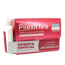 Pilexil forte 15 + 5  ampollas anticaída + champú regalo