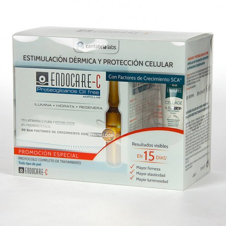 Endocare C Proteoglicanos Oil free 30 Ampollas + Cellage Day SPF30 15 ml Pack